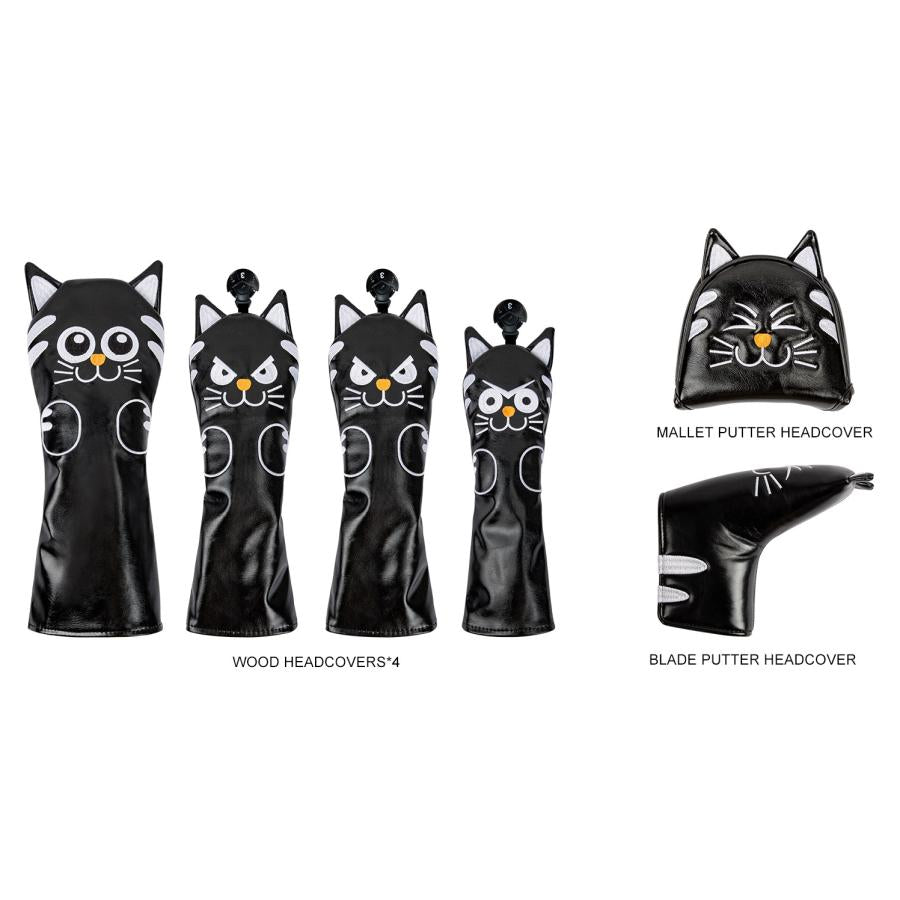 【ヘッド/パターカバー】 ニコニコ猫 単品 DR・FW・UT・マレット・ピンタイプ
