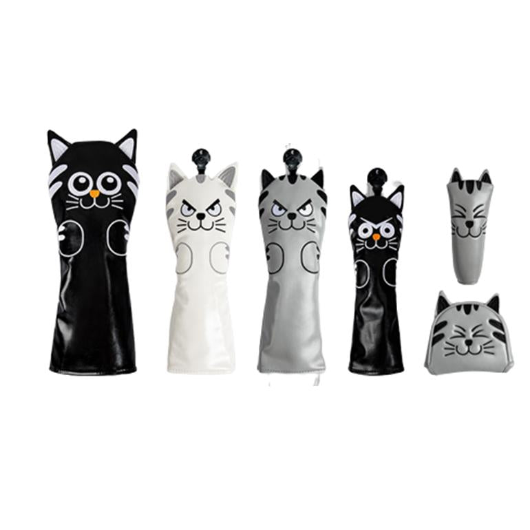 【ヘッド/パターカバー】 ニコニコ猫 単品 DR・FW・UT・マレット・ピンタイプ