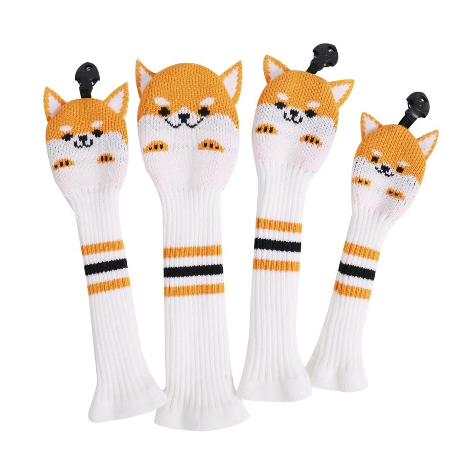 【ヘッドカバー】 秋田犬デザイン 単品 ニット製 DR・FW・UT