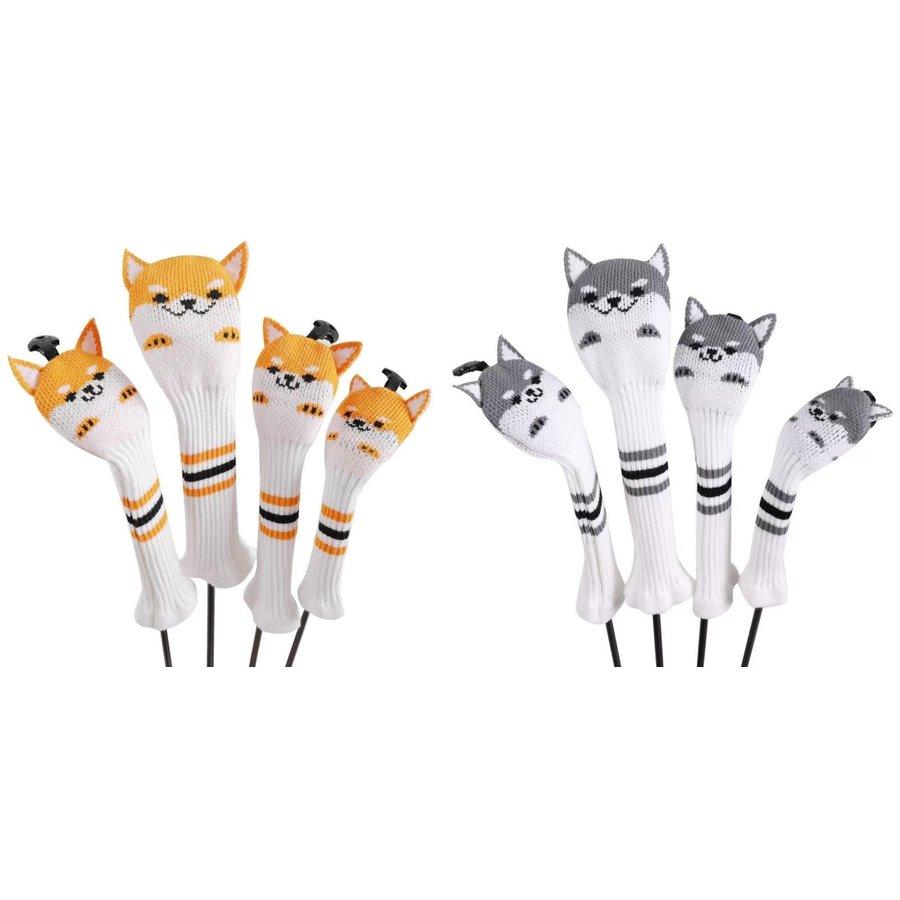 【ヘッドカバー】 秋田犬デザイン 単品 ニット製 DR・FW・UT