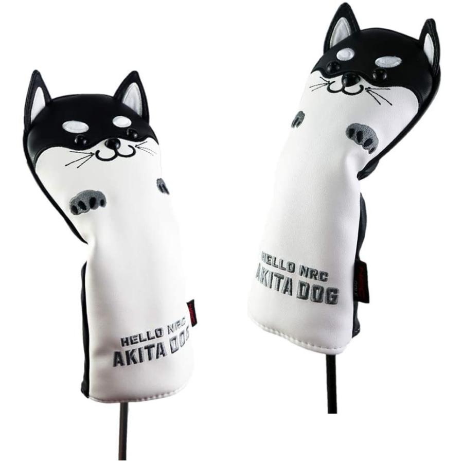【ヘッドカバー】 秋田犬 ハスキー ラグドール ねこ 5点セット