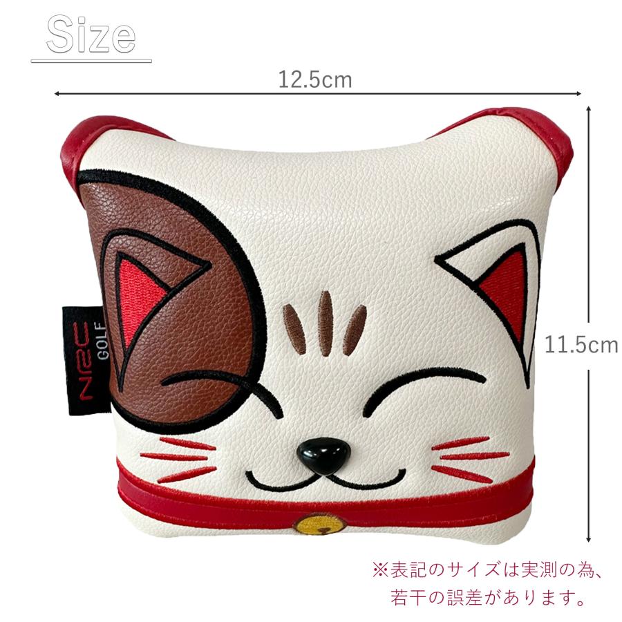 ゴルフ ヘッドカバー パターカバー マレット オデッセイ 2ボール 対応 マレット マグネット式 秋田犬 ネコ dog