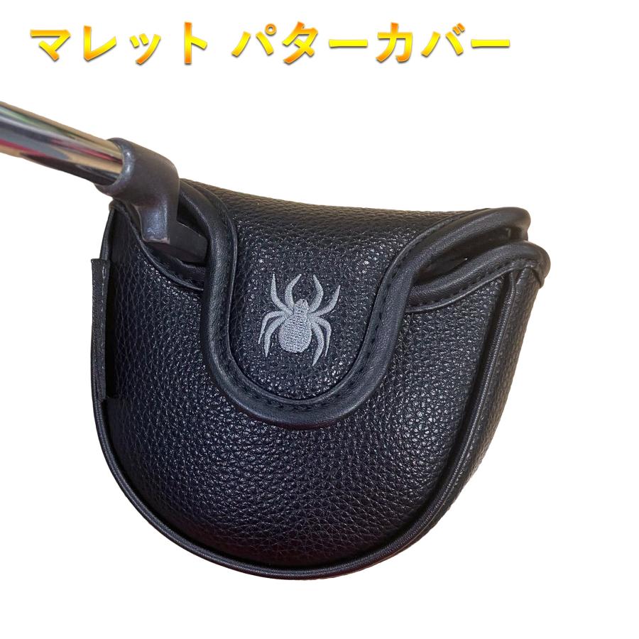 ゴルフ パターカバー マレット ヘッドカバー スパイダー パターカバー マレット ゴルフ カバー 単品 刺繍 防水仕様 spider-NRC