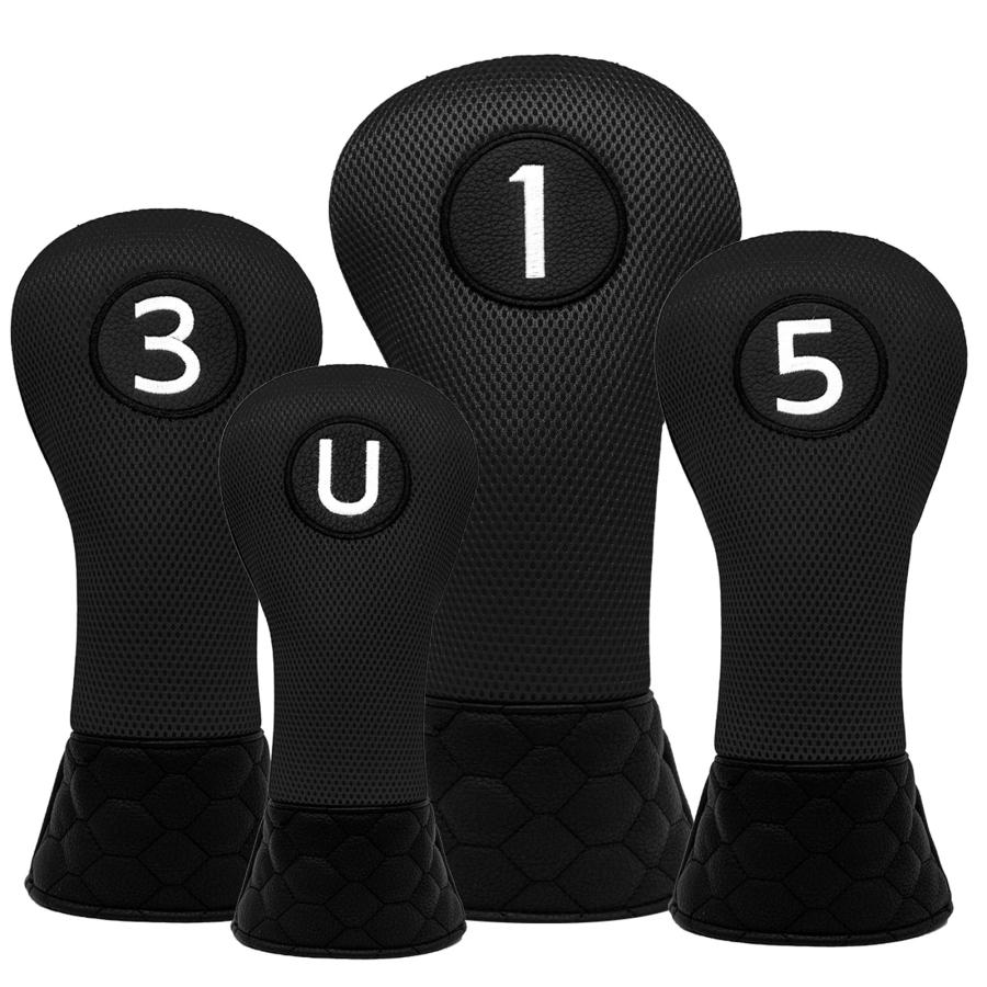 【ヘッドカバー】 シンプルメッシュ 4点セット