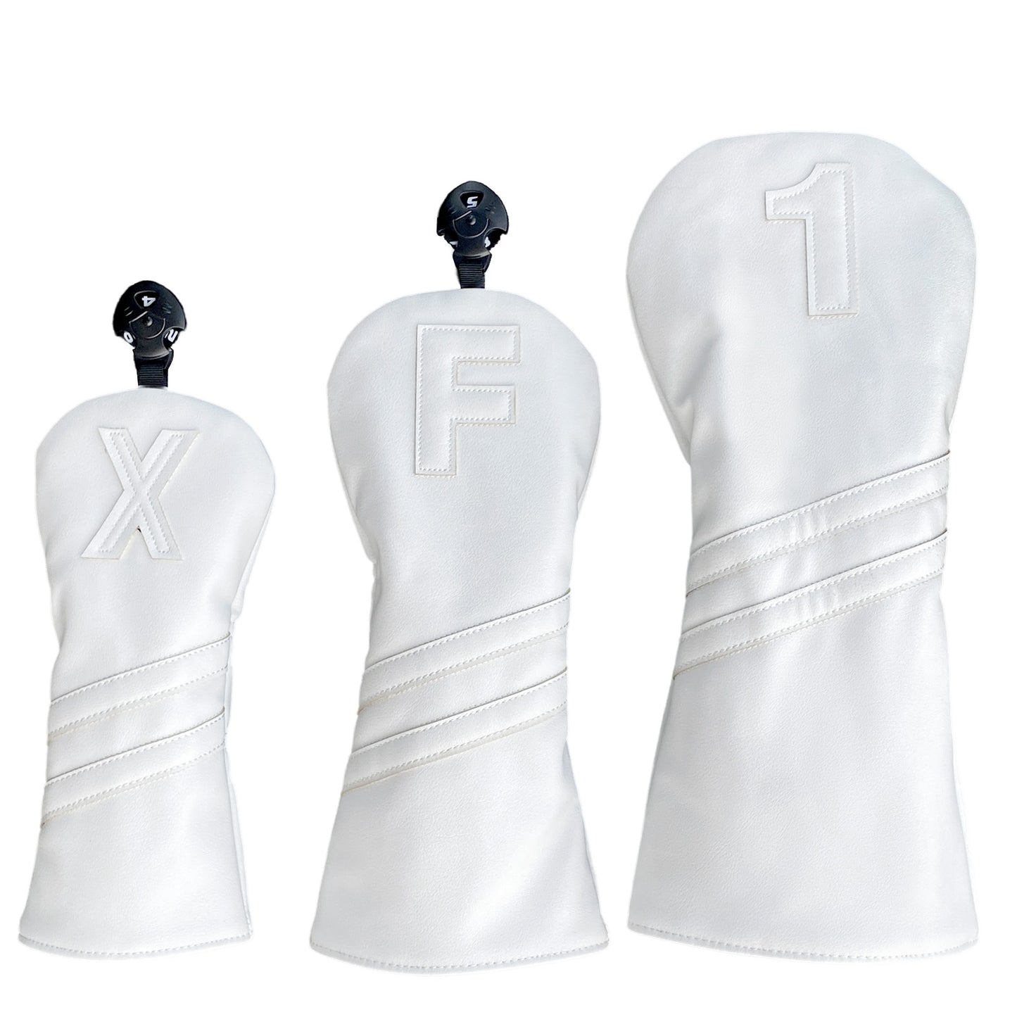 【ヘッドカバー】無地純色 黒 白 単品 3点セット DR・FW・UT