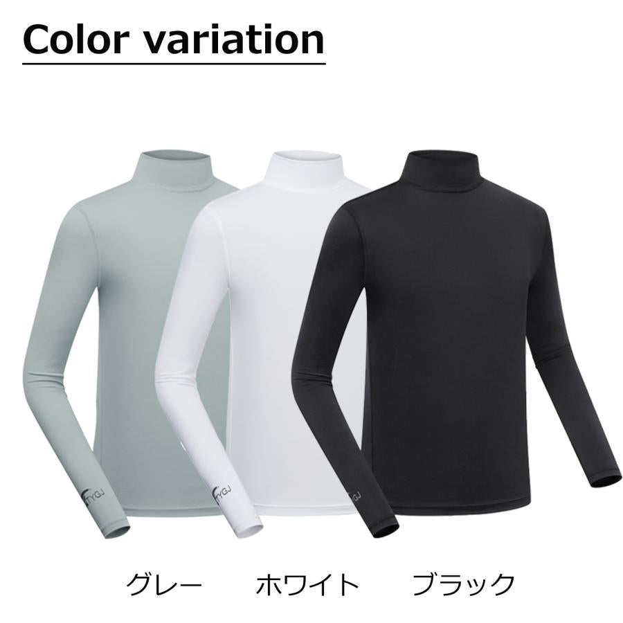ゴルフウェア インナー メンズ 長袖 UVカット ウェア 日焼け対策 ストレッチ ひんやり 夏 スポーツシャツ ゴルフウェア 吸汗 速乾 接触冷感 スポーツウェア