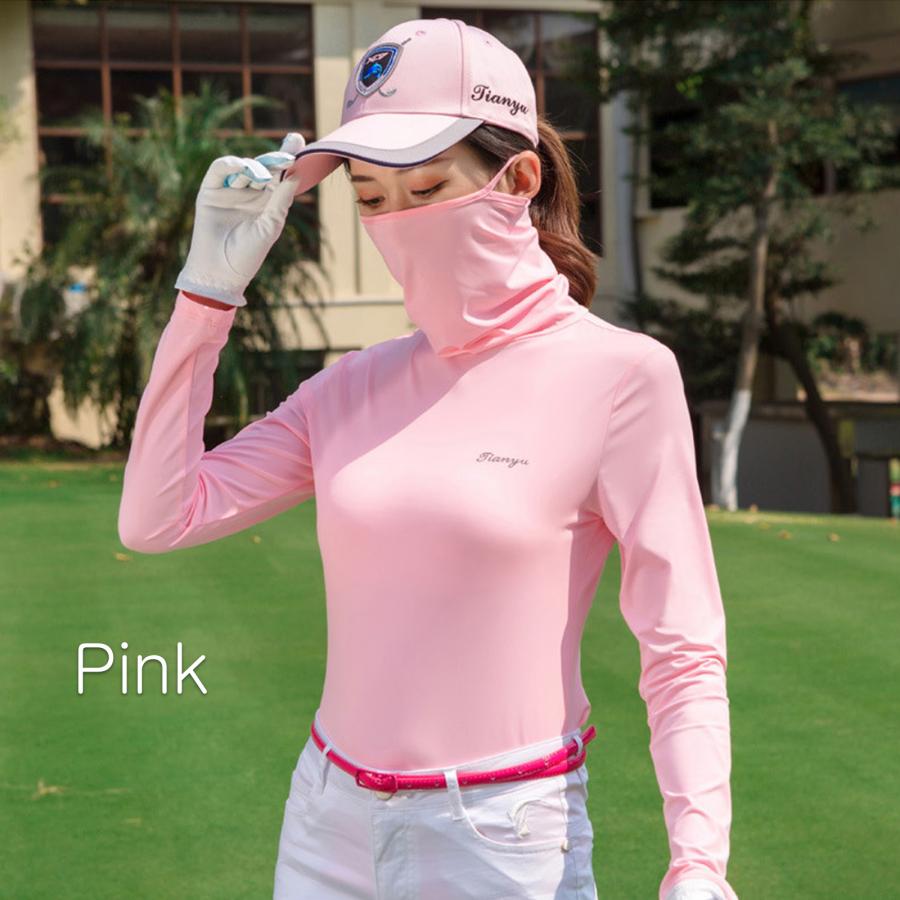 UVカット インナー ゴルフ レディース 接触冷感 長袖 ウェア 日焼け対策 ストレッチ ひんやり 夏 スポーツシャツ ゴルフウェア 吸汗 速乾 スポーツウェア