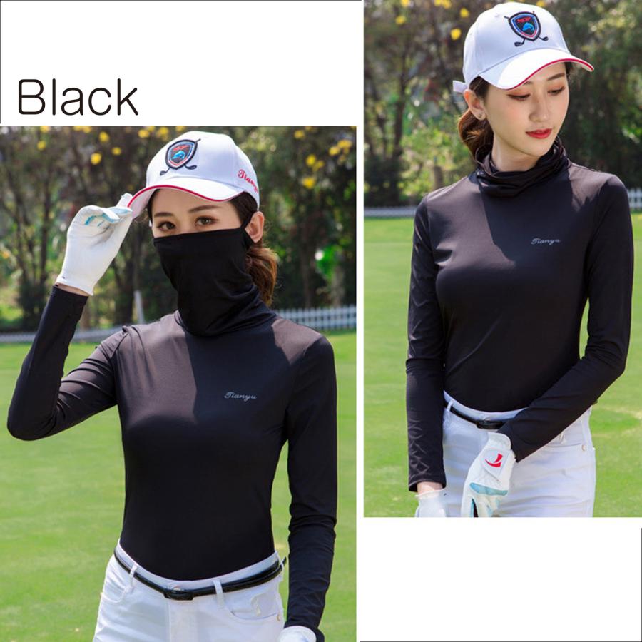UVカット インナー ゴルフ レディース 接触冷感 長袖 ウェア 日焼け対策 ストレッチ ひんやり 夏 スポーツシャツ ゴルフウェア 吸汗 速乾 スポーツウェア
