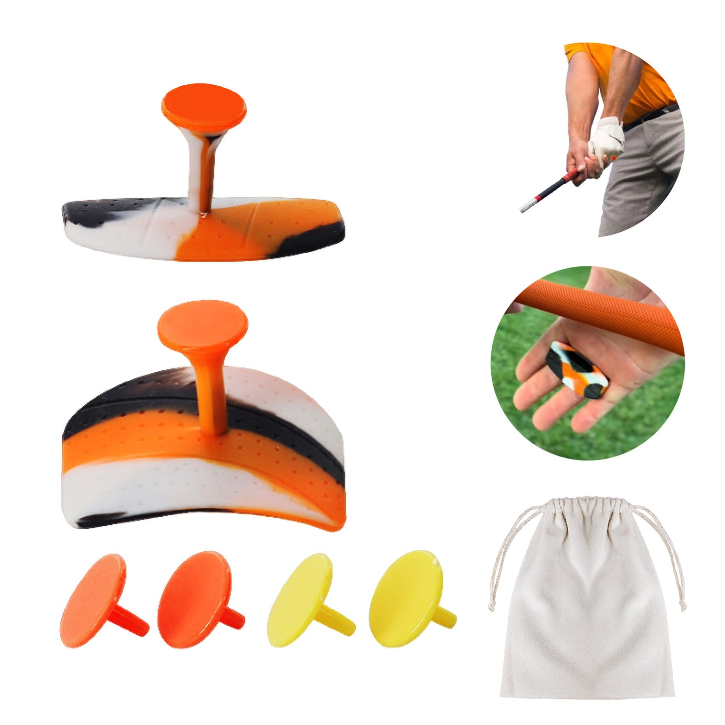 ゴルフグリップステッカー シリコン スイング練習器具 手首サポート 精度向上 スイング補助 指用滑り止め パワー&精度向上 練習用 軽量グリップトレーナー 携帯