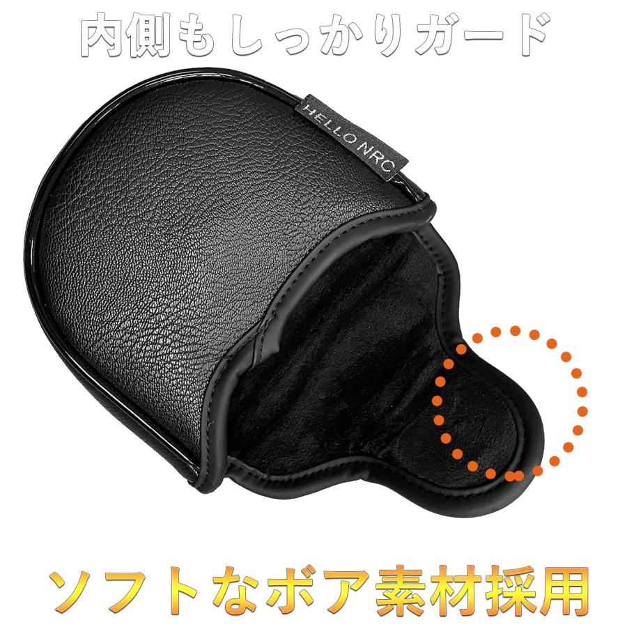 ゴルフ ヘッドカバー パター マレット カバー ピンタイプ ゴルフ ヘッドカバー 単品 波 黒 白 防水仕様 高級 PUレザー