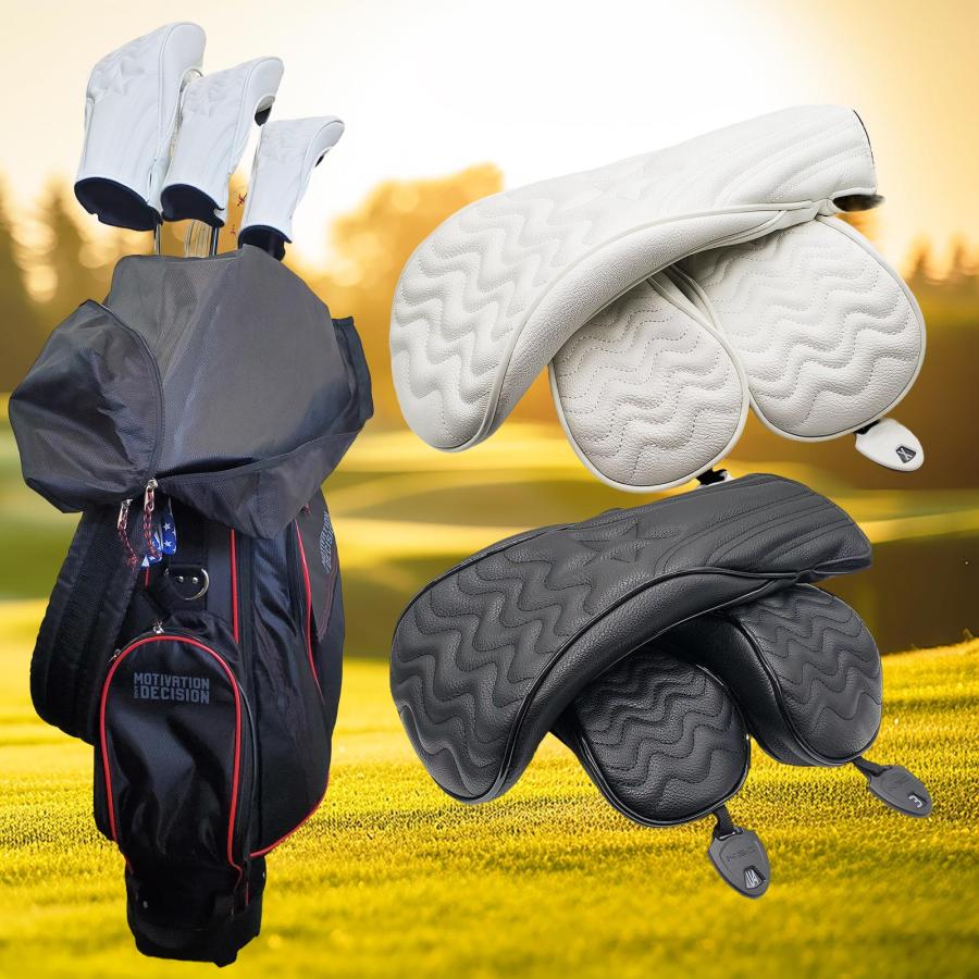 【ヘッドカバー】 波 模様 星 デザイン 単品 3点セット 4点セット DR・FW・UT