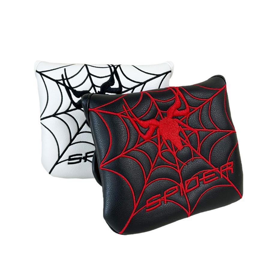 パターカバー マレット 用 スパイダー センターシャフト オデッセイ 2ボール ・テーラーメイド スパイダーパター 対応 マグネット開閉 Spider 刺繍 4カラー