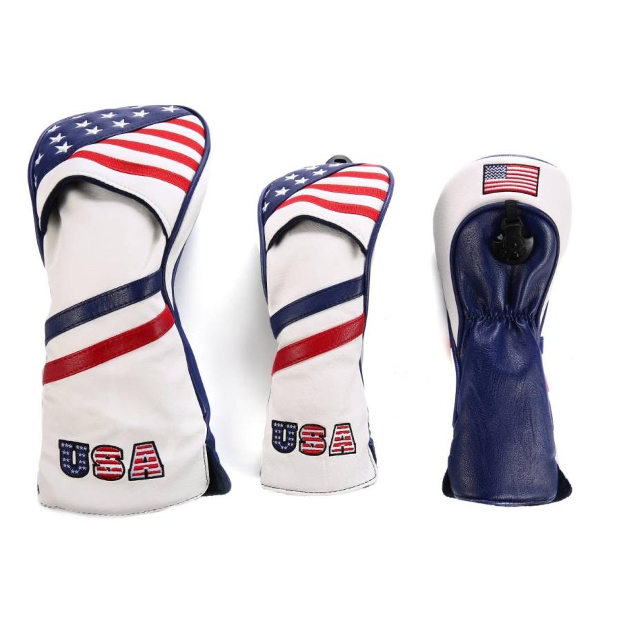 【ヘッドカバー/3点セット】 米国旗柄 USA DR/FW/UT