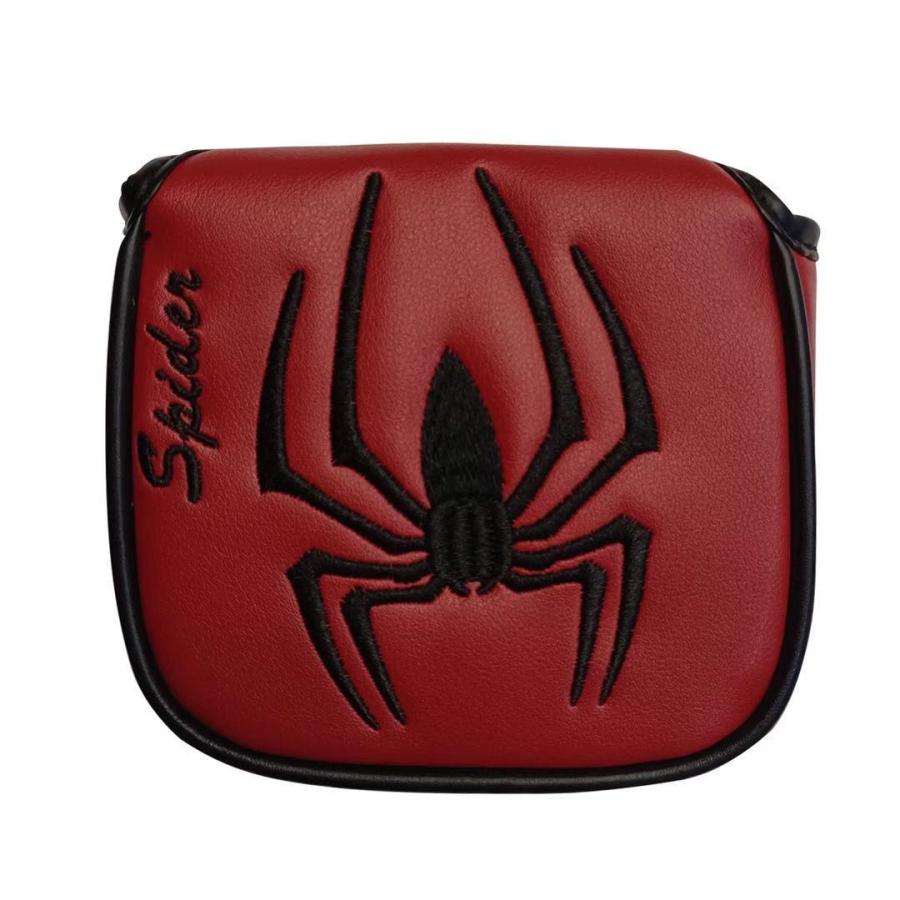 ゴルフ ヘッドカバー パターカバー マレット オデッセイ2ボール・テーラーメイド スパイダーパター 対応 スパイダー デザイン 黒 赤