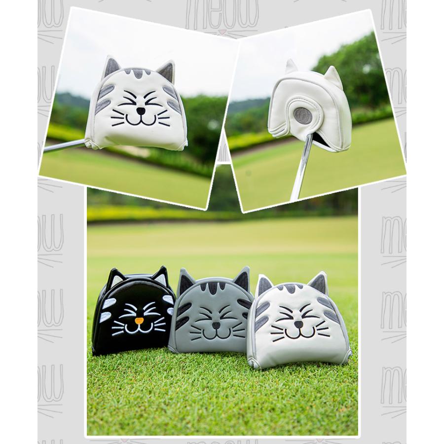 【ヘッド/パターカバー】 ニコニコ猫 単品 DR・FW・UT・マレット・ピンタイプ