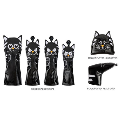 【ヘッド/パターカバー】 ニコニコ猫 単品 DR・FW・UT・マレット・ピンタイプ