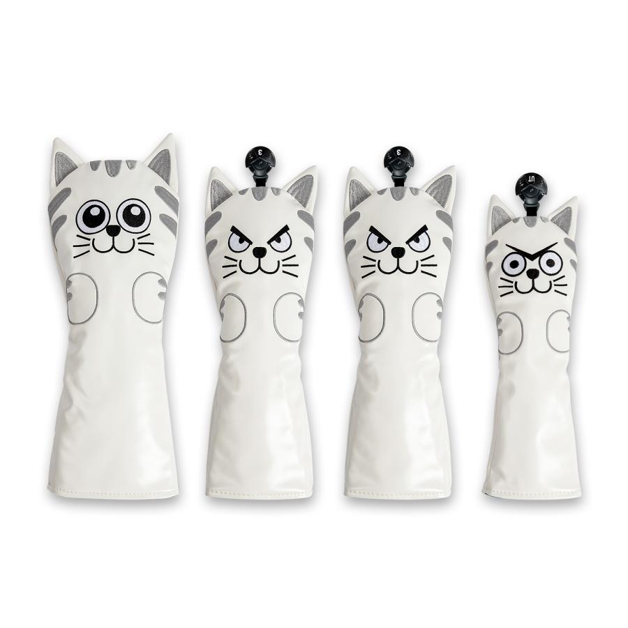 【ヘッド/パターカバー】 ニコニコ猫 単品 DR・FW・UT・マレット・ピンタイプ