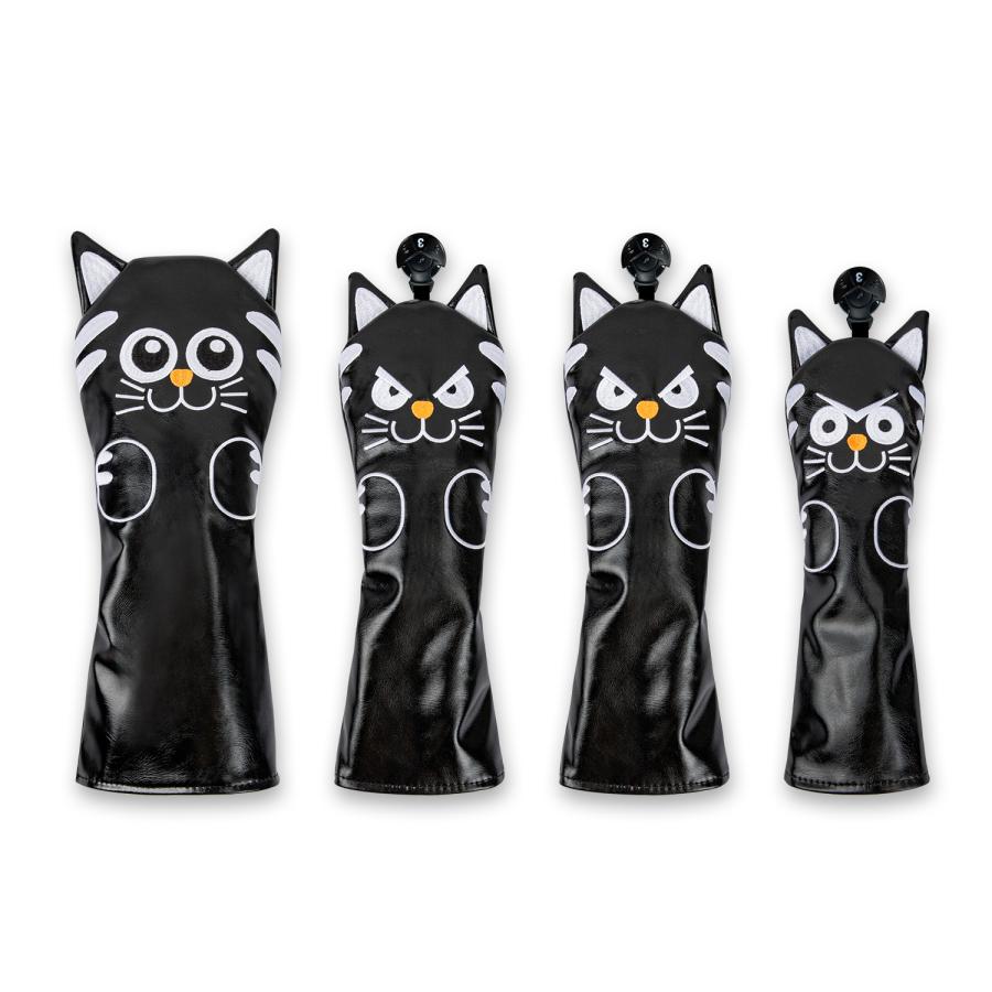 【ヘッド/パターカバー】 ニコニコ猫 単品 DR・FW・UT・マレット・ピンタイプ