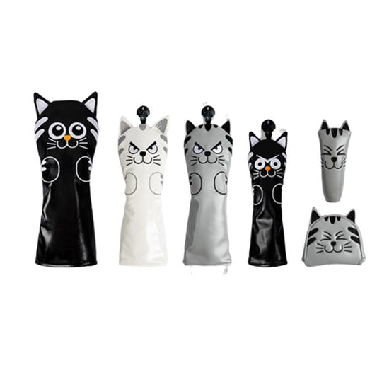 【ヘッド/パターカバー】 ニコニコ猫 単品 DR・FW・UT・マレット・ピンタイプ