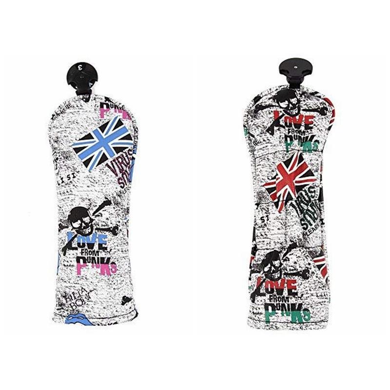 【ヘッドカバー】 スカル×イギリス国旗 単品 ユーティリティー(UT)用