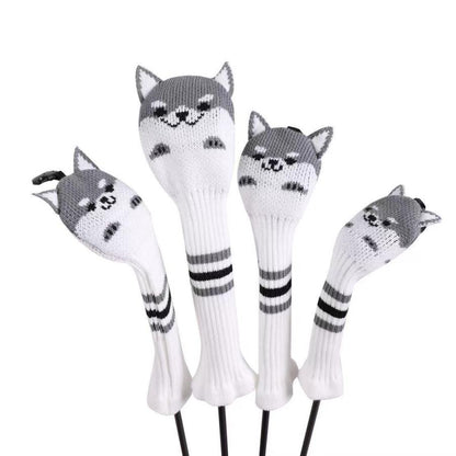 【ヘッドカバー】  秋田犬デザイン 単品 ニット製  DR・FW・UT