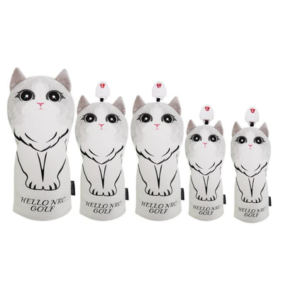 【ヘッドカバー】  秋田犬 ハスキー ラグドール ねこ 5点セット