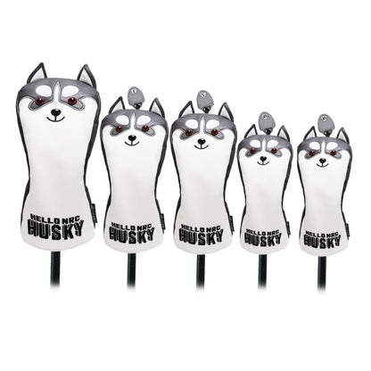 【ヘッドカバー】  秋田犬 ハスキー ラグドール ねこ 5点セット