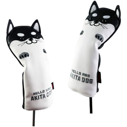 【ヘッドカバー】  秋田犬 ハスキー ラグドール ねこ 5点セット