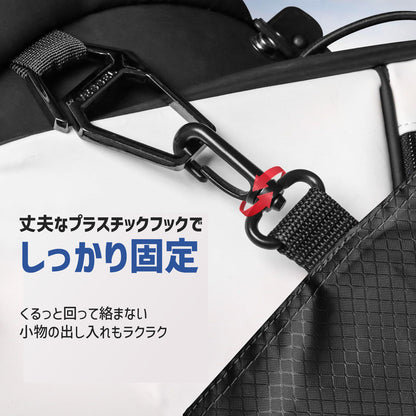 ゴルフカートバッグ 大容量 15〜18個ボール収納 カラビナ付き 多機能 ボールポーチ 小物入れ ティー マーカー 収納 軽量 防水 ナイロン ボールケース