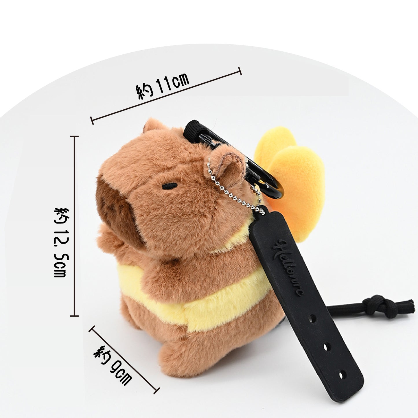 【ボール2個＆ティー3本収納】ぬいぐるみゴルフボールホルダー カラビナ付き ボールケース イヤホンケース 収納 ゴルフ小物 賞品 コンペ景品 カピバラ