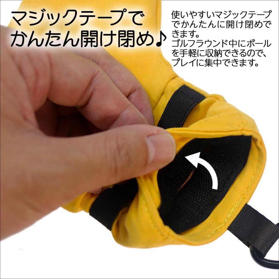 ゴルフ ボールケース ボールポーチ ボールバッグ ボール4球 ティー3本収納可能 フック付き マジックテープ式 ゴルフ 用 アクセサリ 保管 移動 軽量