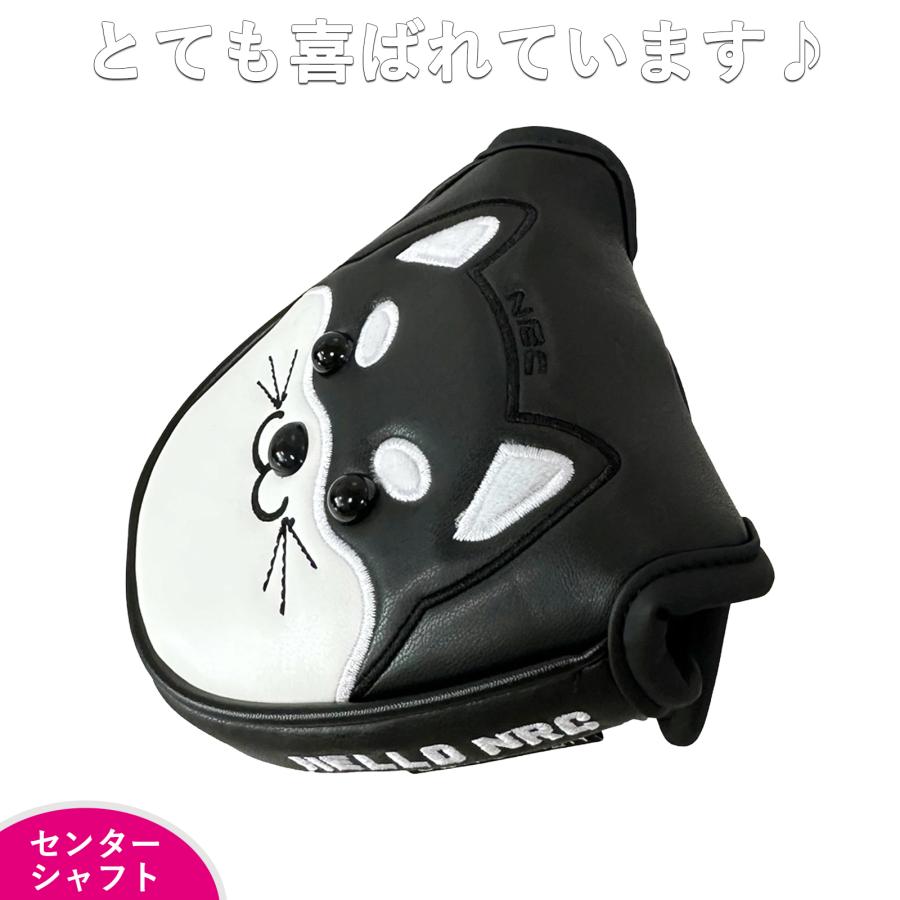 ゴルフ ヘッドカバー パターカバー センターシャフト パターカバー オデッセイ 2ボール 対応 マグネット式 秋田犬 単品販売