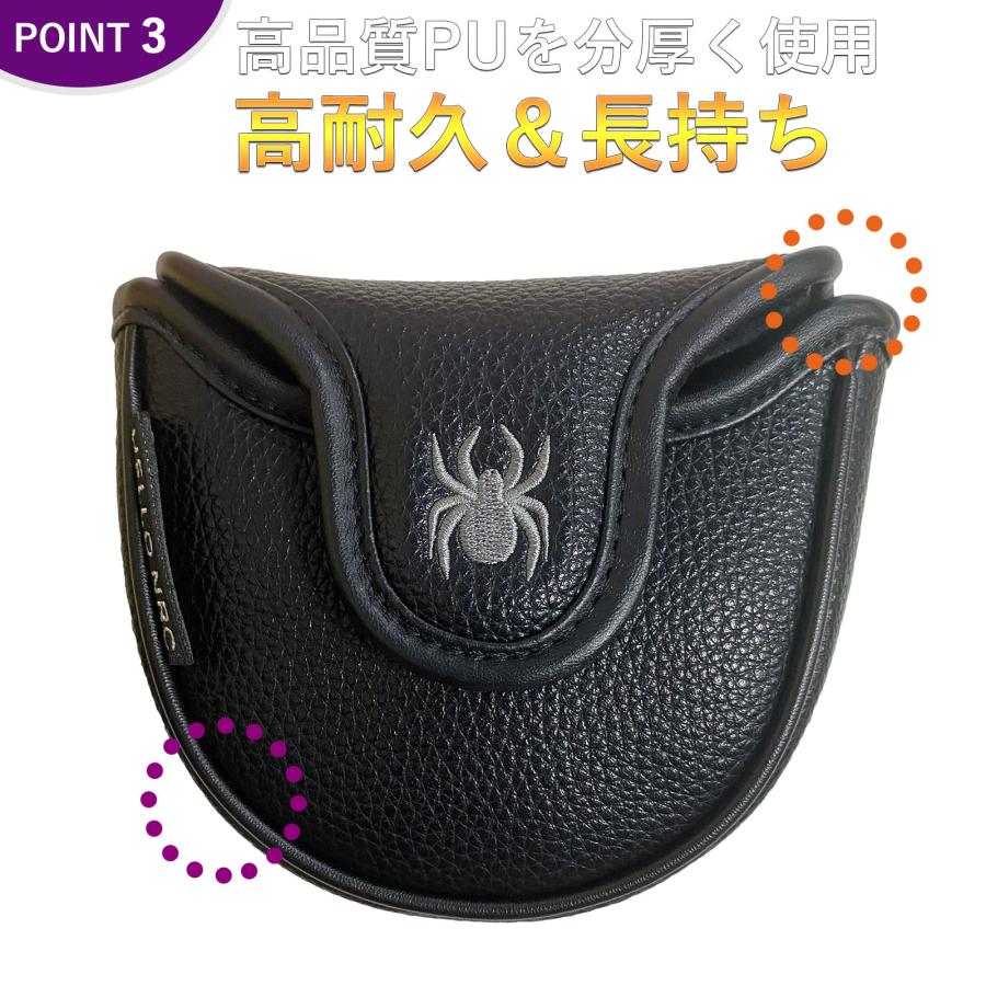 ゴルフ パターカバー マレット ヘッドカバー スパイダー パターカバー マレット ゴルフ カバー 単品 刺繍 防水仕様 spider-NRC