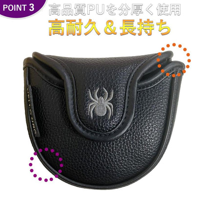 ゴルフ パターカバー マレット ヘッドカバー スパイダー パターカバー マレット ゴルフ カバー 単品 刺繍 防水仕様 spider-NRC