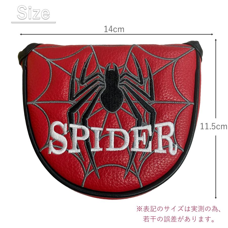 ゴルフ パターカバー マレット ヘッドカバー スパイダー パターカバー マレット ゴルフ カバー 単品 刺繍 防水仕様 spider-NRC