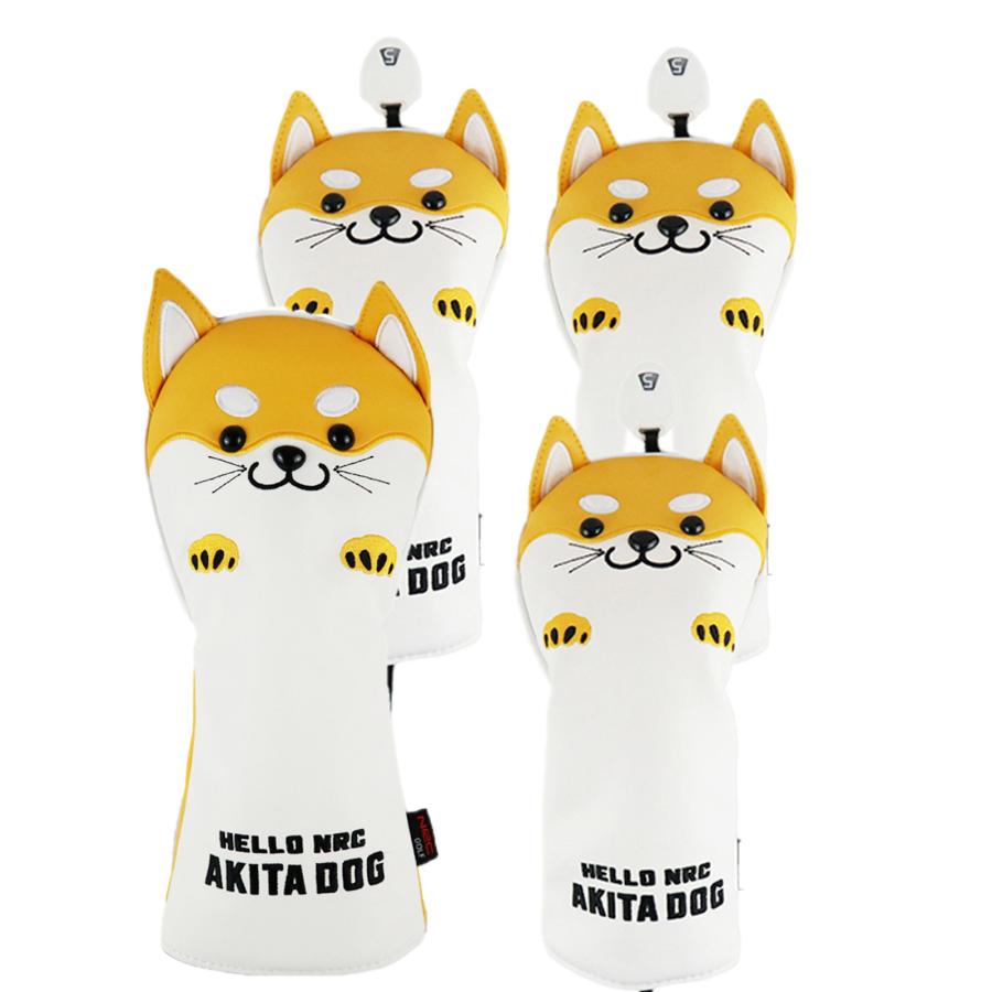 【ヘッドカバー】  秋田犬/サモエド 4点セット
