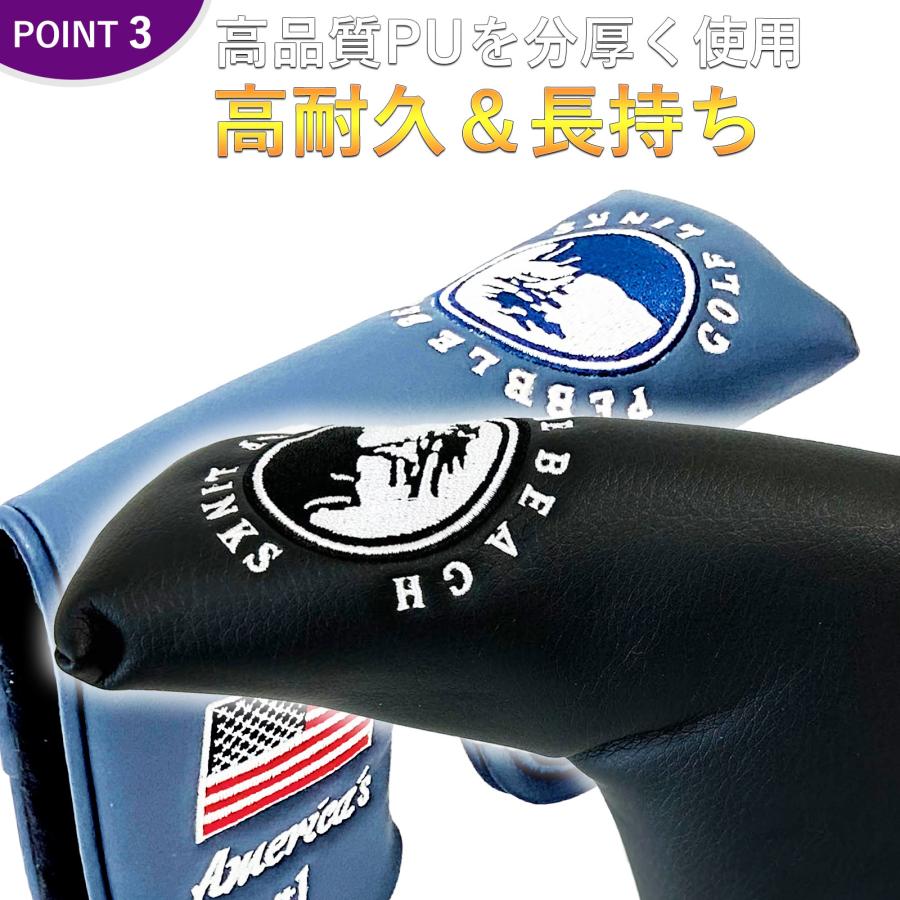 パターカバー ピンタイプ ゴルフ カバー スコッティーキャメロン オデッセイに適合 マグネット キーリング付き アメリカ 樹