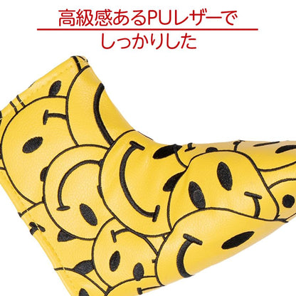 パターカバー ピンタイプ用 ゴルフ ヘッドカバー スコッティーキャメロン オデッセイに 適合 マグネット開閉式  キーリング付き 新スマイル ピンタイプ