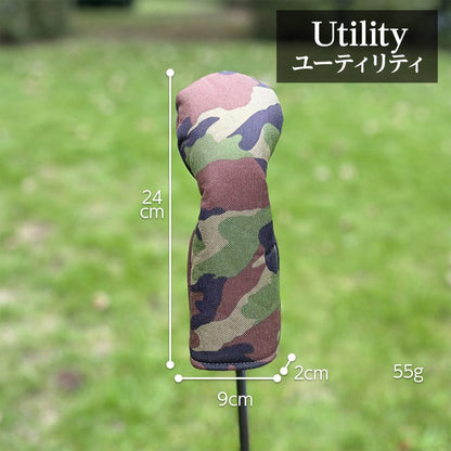 【ヘッド/パターカバー】 新迷彩緑 単品 DR・FW・UT・マレット・ピンタイプ