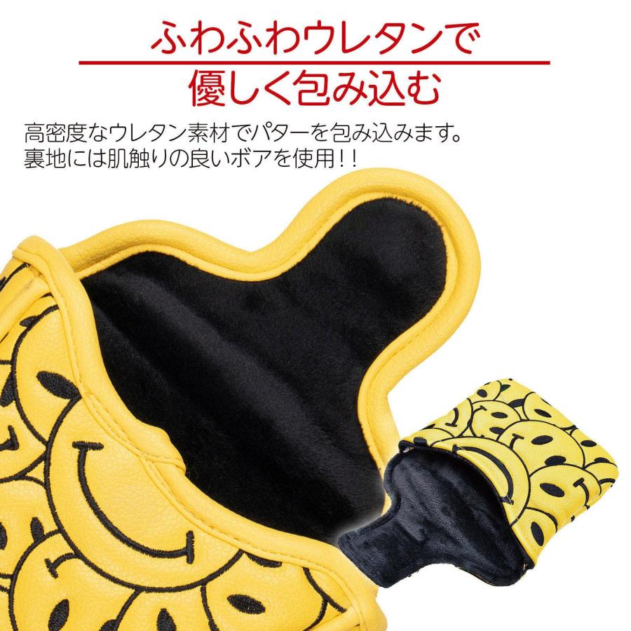 パターカバー ゴルフ カバー ヘッドカバー マレット 用 オデッセイ 2ボール テーラーメイド スパイダーパター 対応 ゴルフ カバー 新スマイル