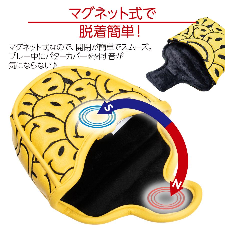 パターカバー ゴルフ カバー ヘッドカバー マレット 用 オデッセイ 2ボール テーラーメイド スパイダーパター 対応 ゴルフ カバー 新スマイル