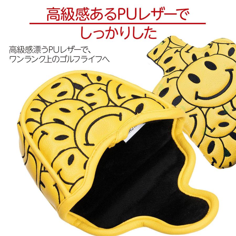 パターカバー ゴルフ カバー ヘッドカバー マレット 用 オデッセイ 2ボール テーラーメイド スパイダーパター 対応 ゴルフ カバー 新スマイル