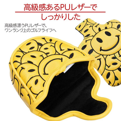 パターカバー ゴルフ カバー ヘッドカバー マレット 用 オデッセイ 2ボール テーラーメイド スパイダーパター 対応 ゴルフ カバー 新スマイル