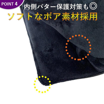 ゴルフ ヘッドカバー パターカバー スコッティーキャメロン オデッセイに適合 マグネット開閉式 ピンタイプ スパイダー2号 キーリング付き 刺繍 黒 白