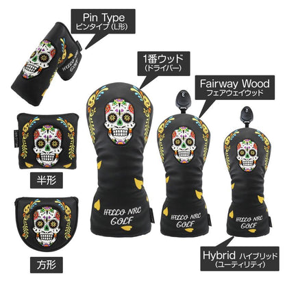 パターカバー ヘッドカバー スコッティーキャメロン オデッセイに 適合 ピンタイプ 用 Mexicoスカル