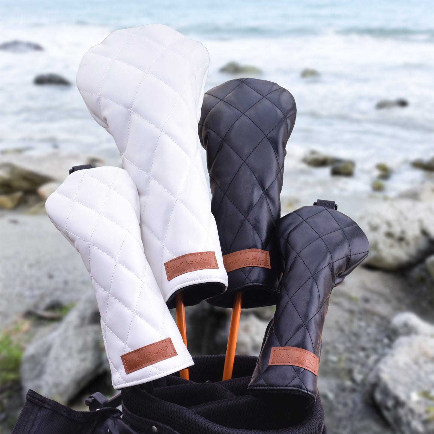 【ヘッドカバー】WAKAE GOLF オリジナル 無地ダイヤ 単品 4点 DR・FW・UT