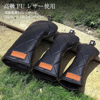 【ヘッドカバー】 無地ダイヤ 単品 DR・FW・UT