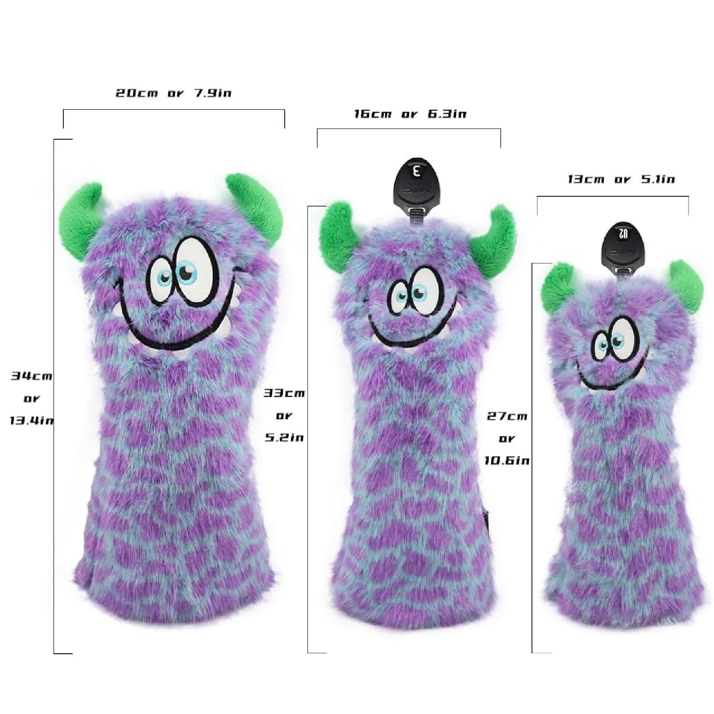 【ヘッドカバー】 モンスター 単品 4点セット DR・FW・UT・パター ピンタイプ