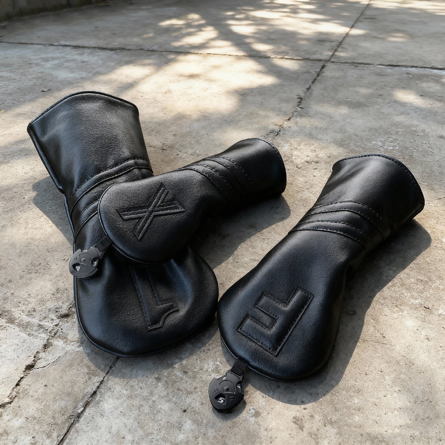 【ヘッドカバー】無地純色 黒 白 単品 3点セット DR・FW・UT