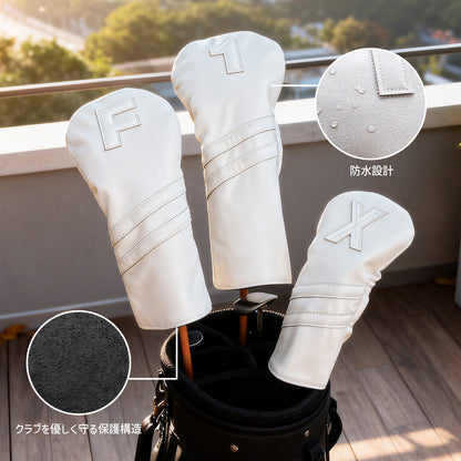 【ヘッドカバー】無地純色 黒 白 単品 3点セット DR・FW・UT